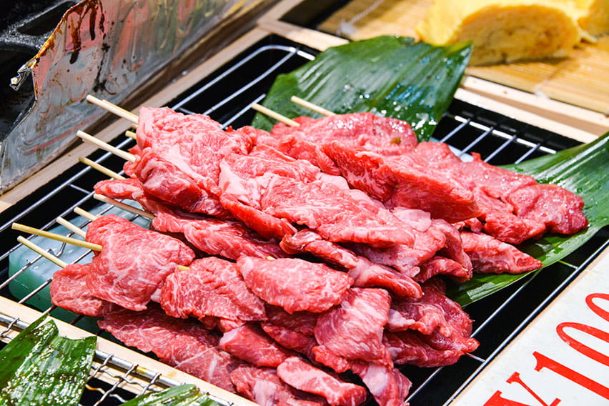 Kuromon Market: Wagyu Beef Skewers