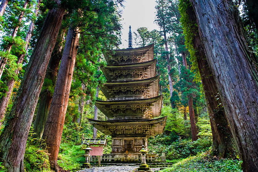 Sendai →<br>
Tsuruoka<br>
(Mt. Haguro, Dewa Sanzan)